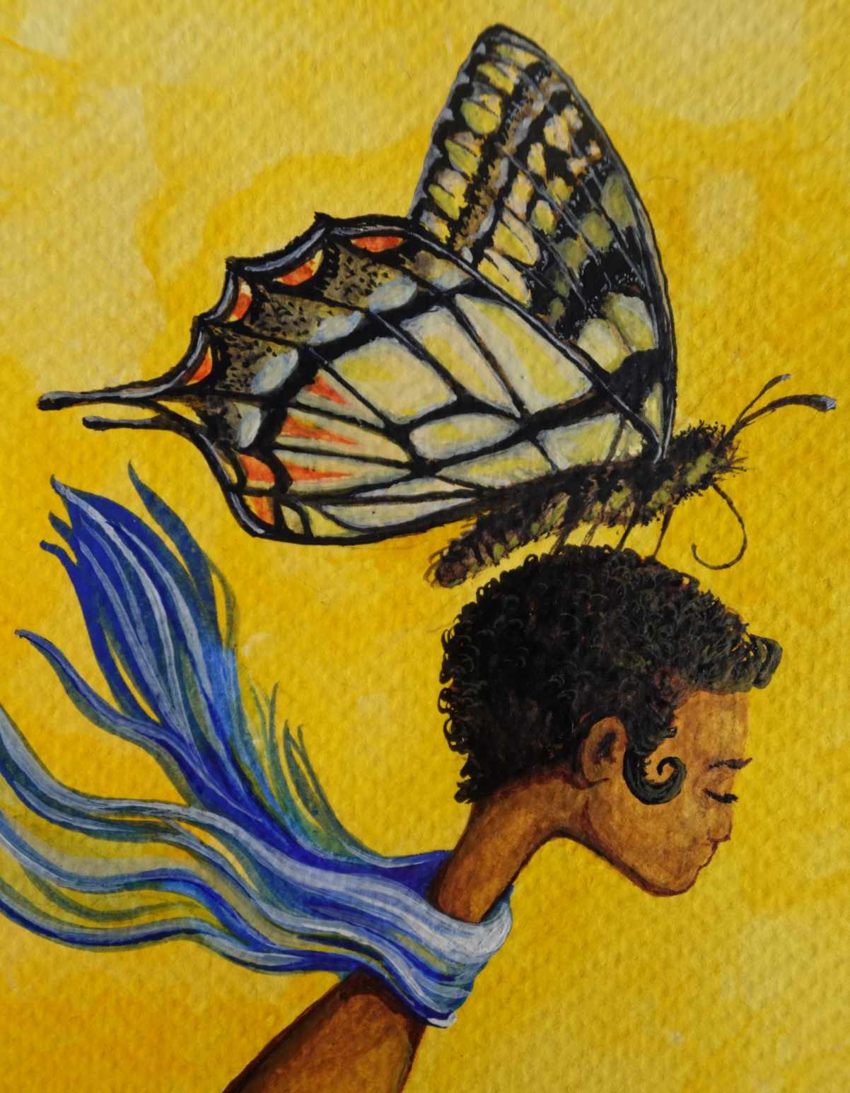 "Well-Watered Woman" - Framed Watercolor Painting